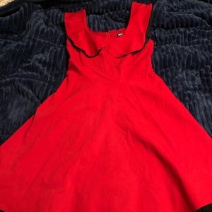Red with black lace trim Hot Topic dress